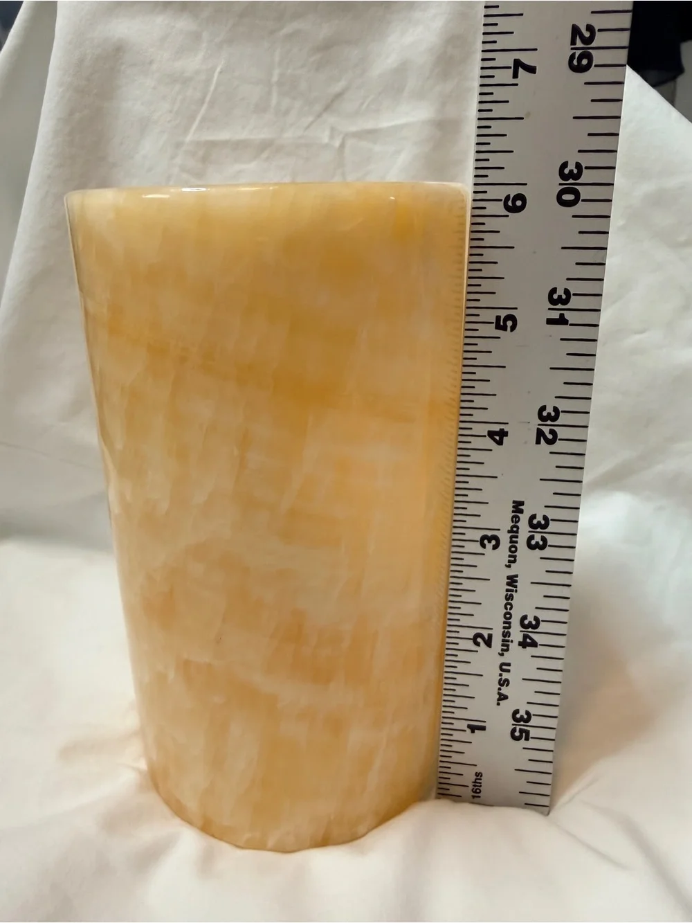 Honey Onyx Stone Cylinder Candle Hurricane Lamp Shade Glow Ambient